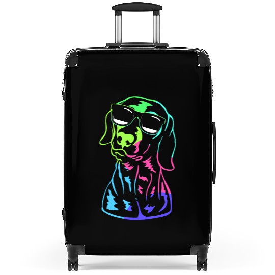 German Shorthaired Pointer GSP Dog With Sunglasses Suitcases