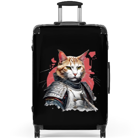 Samurai Cat in Armor Suitcases