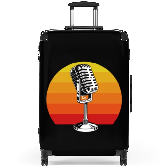 Retro Microphone Design For Music Lovers Suitcases