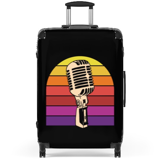 Vintage Microphone Retro Sunset Suitcases