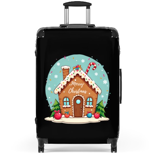 Cute Gingerbread House Merry Christmas Design Suitcases