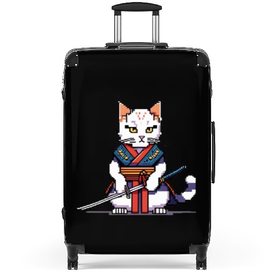 Pixel Samurai Cat Warrior Suitcases