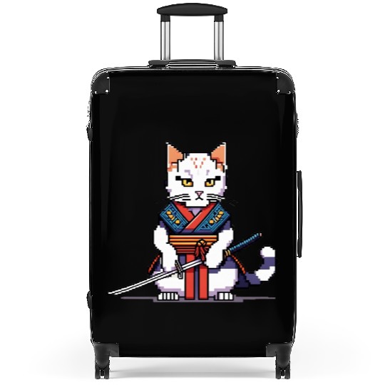 Pixel Samurai Cat Warrior Suitcases