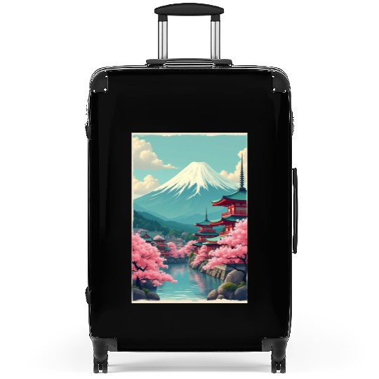 Serenity Beneath Mount Fuji Suitcases