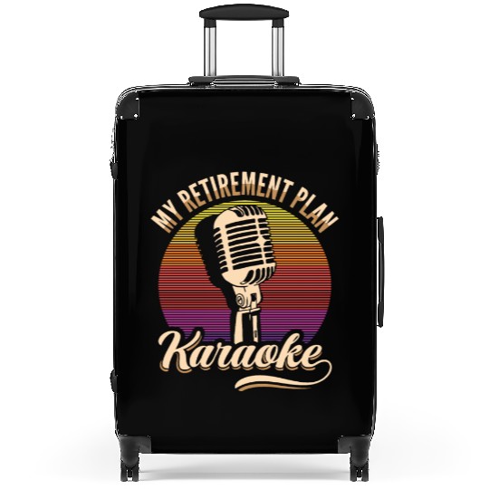 My Retirement Plan Karaoke Microphone Retro Suitcases