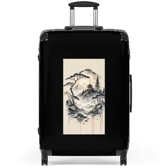 Serenity in the Mountains: A Tranquil Japanese Lan Suitcases