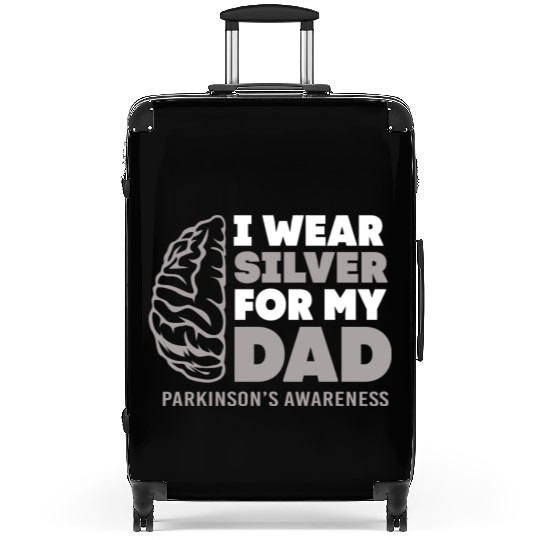I Wear Silver For Dad Parkinsons Disease Awareness Suitcases