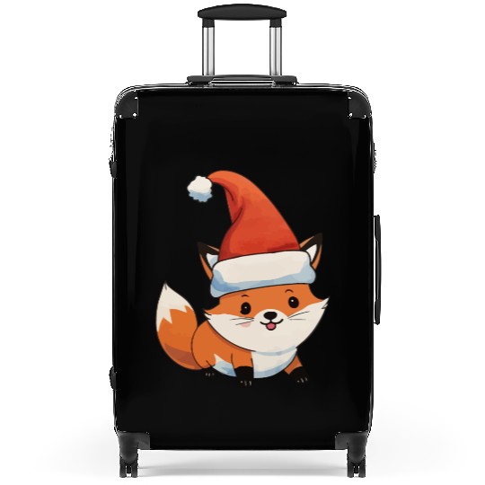 Fox Christmas Watercolor Suitcases