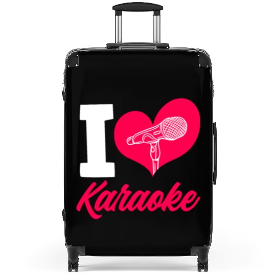 I Love Karaoke Microphone Heart Suitcases