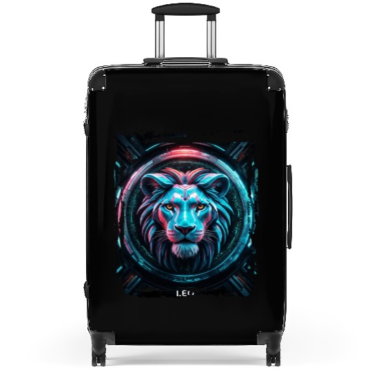 Zodiac sign Leo in cyberpunk era Future Suitcases
