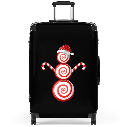 Funny Christmas Suitcases Peppermint Candy Snowman