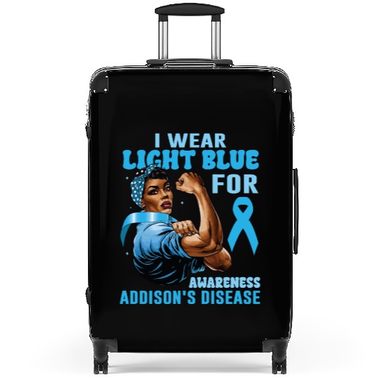 I Wear Light Blue For Addisons Disease Awareness Suitcases