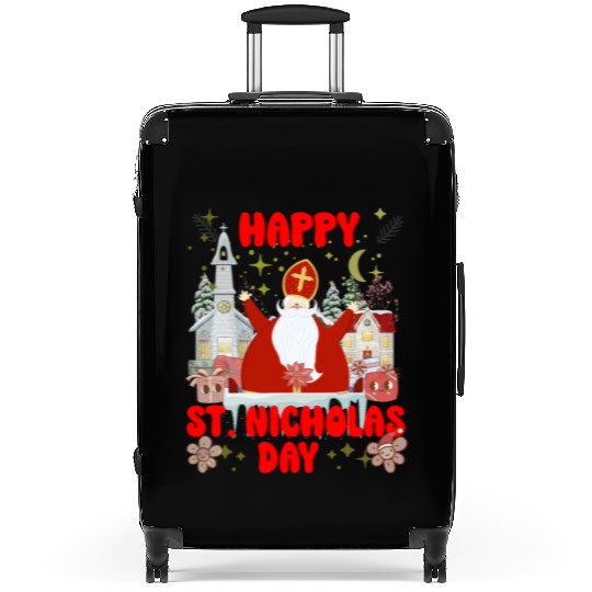 Happy saint Nicholas dayretro logo Suitcases