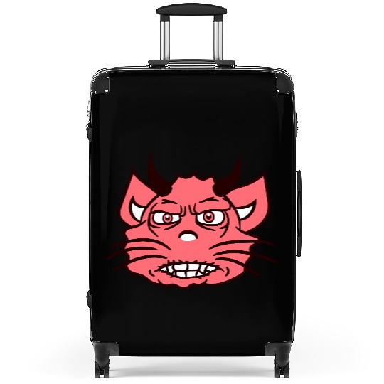Demon Monster Cat Halloween Fun Horror Devil Horns Suitcases