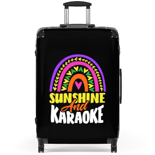 Sun And Karaoke Rainbow Heart Suitcases
