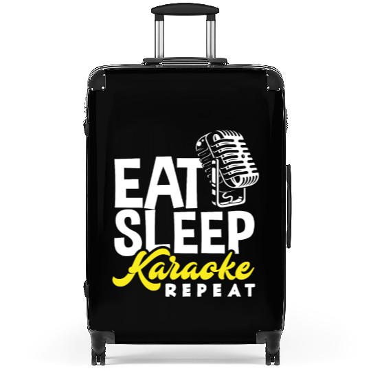 Eat Sleep Karaoke Repeat Microphone Music Suitcases