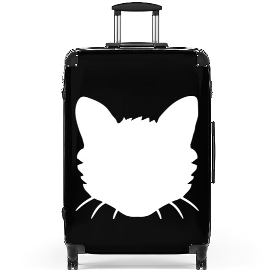Cat Face Silhouette Kitten Head Outline Outline Suitcases