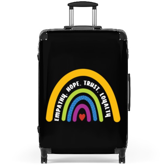 Empathy Hope Trust Loyalty Rainbow Suitcases