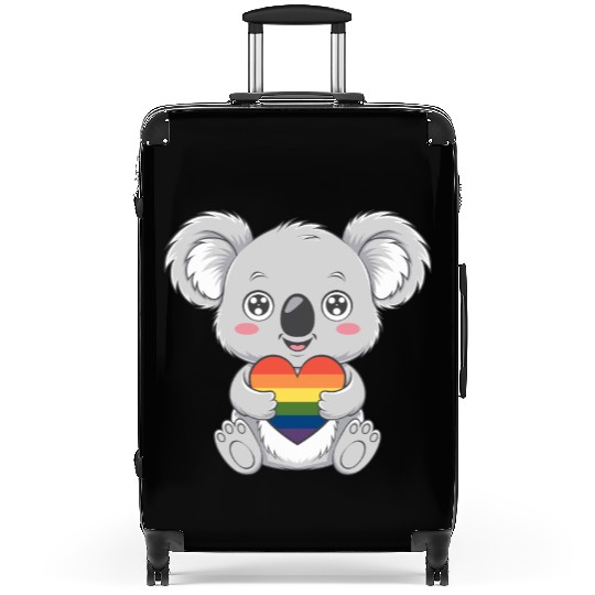 Cute Koala Holding Rainbow Heart LGTBQ Pride Suitcases