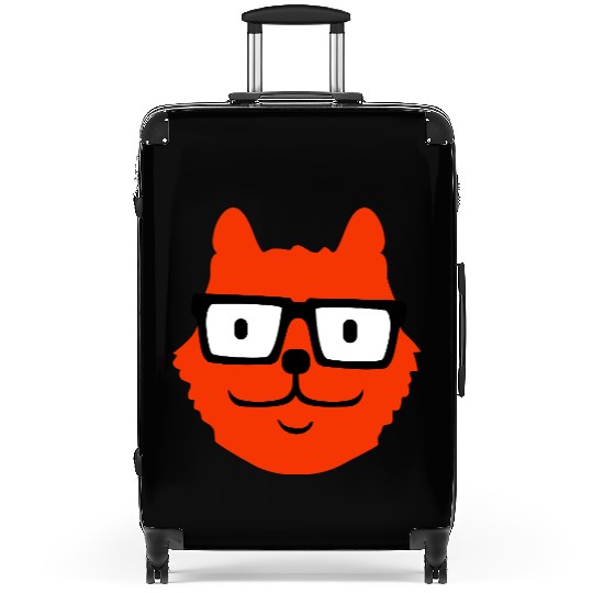 Nerd Cat Horn-rimmed Glasses Geek Smart Kitten Fun Suitcases