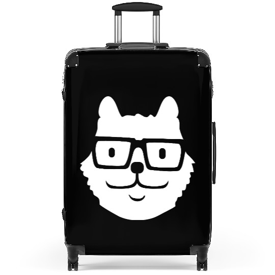 Nerd Cat Horn-rimmed Glasses Geek Smart Kitten Fun Suitcases