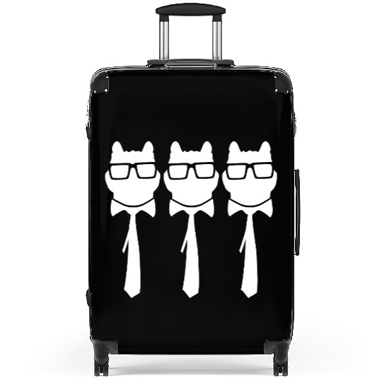 3 Smart Nerd Cat Horn-Rimmed Glasses Geek Tie Team Suitcases