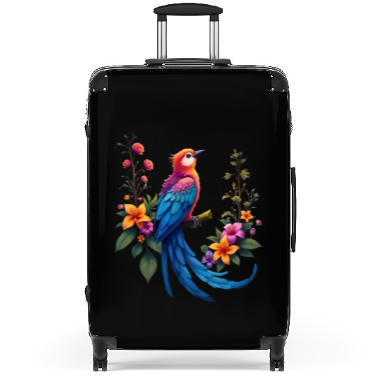 Fantastical Bird Of Paradise Painting Suitcases