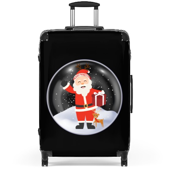 Santa’s Joy: Christmas Snow Globe Suitcases