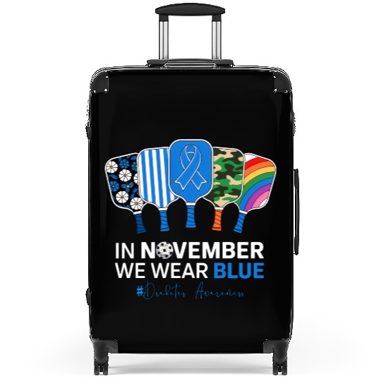 In November We Wear Blue Awareness Pickleball Padd Suitcases