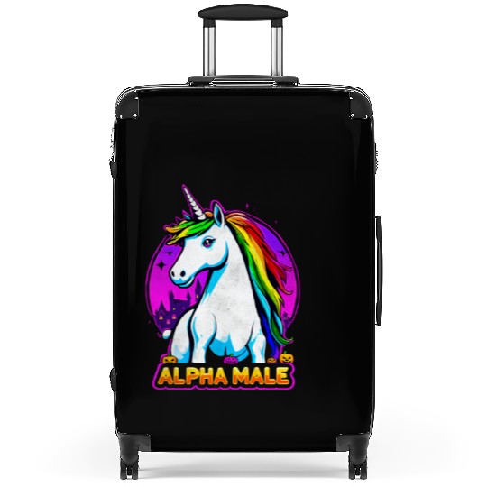 Alpha male LGBT unicorn Halloween Neon Colors Suitcases