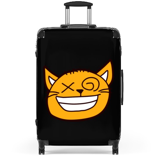 Crazy Cat Weird Funny Eyes Cool Grimace Cartoon Suitcases