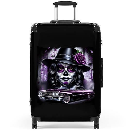 lowrider catrina Sugar skull Suitcases