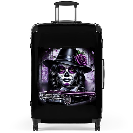 lowrider catrina Sugar skull Suitcases
