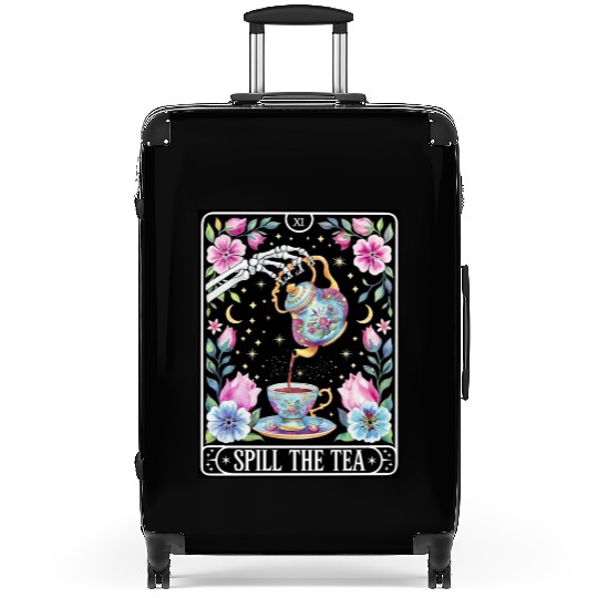 tarot card Spill the Tea skeleton halloween match Suitcases