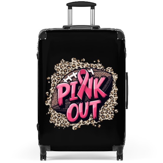 Pink Out Breast Cancer Football Coquette Bow Mom Suitcases