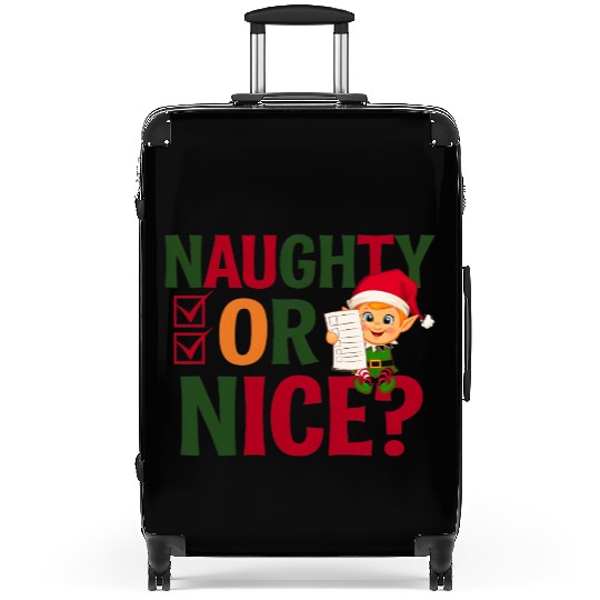 Naughty or Nice Elf Checklist Christmas Fun Suitcases