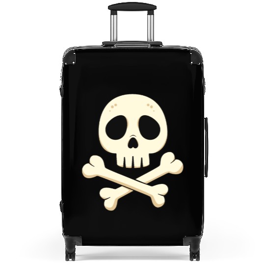 Cartoon skull and crossbones Suitcases
