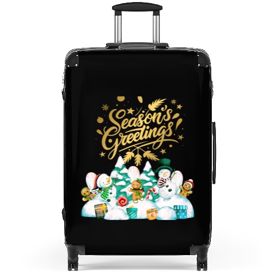 Seasons greetings with friends Suitcases