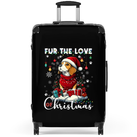 Beagle Christmas Tree Lights Decorations Dog Lover Suitcases