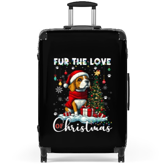 Beagle Christmas Tree Lights Decorations Dog Lover Suitcases