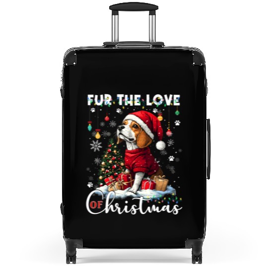 Beagle Christmas Tree Lights Decorations Dog Lover Suitcases