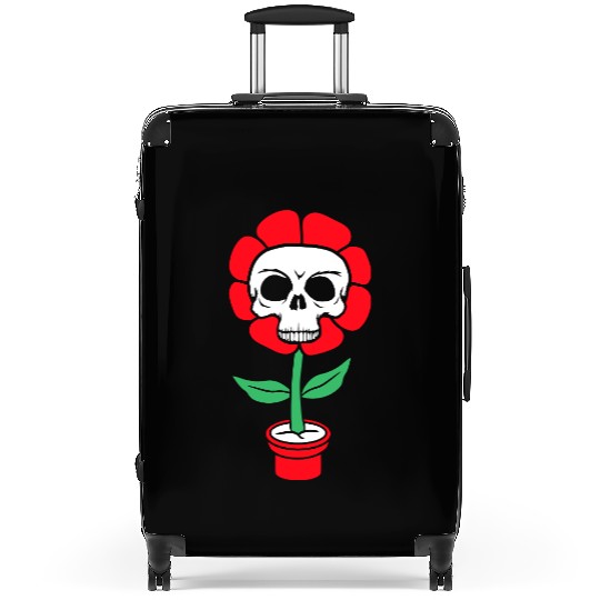 Evil Skull Flower Horror Halloween Skeleton Head Suitcases