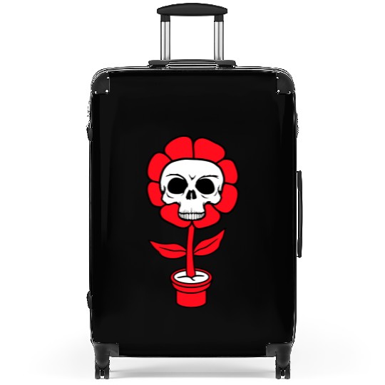 Evil Skull Flower Horror Halloween Skeleton Head Suitcases