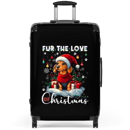 Dachshund Christmas Tree Lights Decorations Dog Suitcases