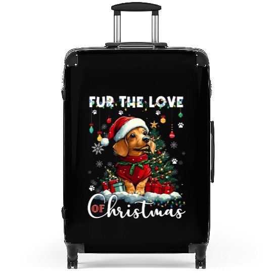 Dachshund Christmas Tree Lights Decorations Dog Suitcases