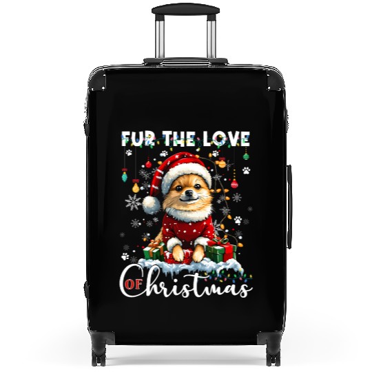 Pomeranian Christmas Tree Decorations Dog Lover Suitcases