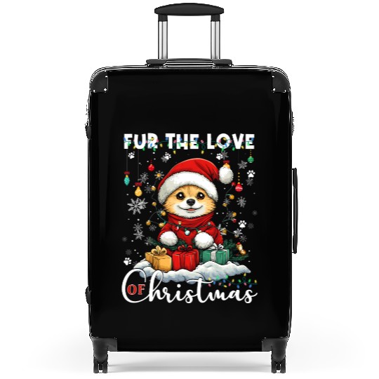 Pomeranian Christmas Tree Decorations Dog Lover Suitcases