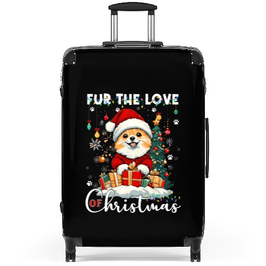 Pomeranian Christmas Tree Decorations Dog Lover Suitcases
