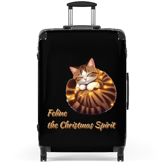 Feline Christmas Spirit Suitcases