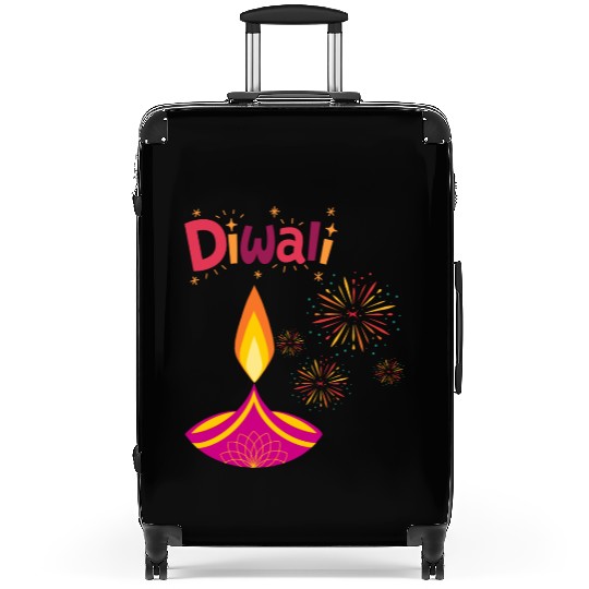 Diwali Design with Lamp & Festive Fireworks Suitcases